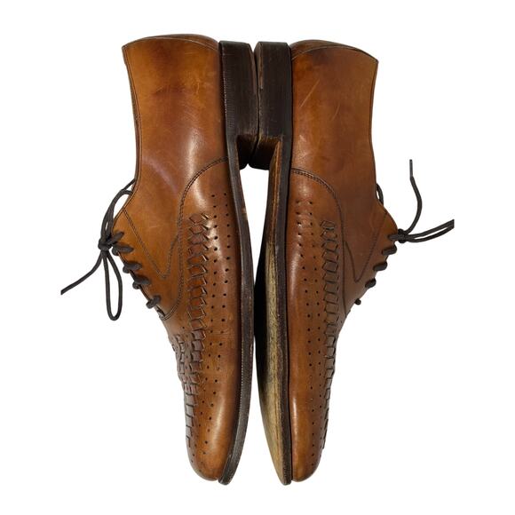 Cole Haan Woven Leather Design Oxford Loafer Shoes - Picture 4 of 9